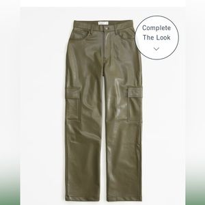 Tan vegan leather pants Abercrombie and fitch pants